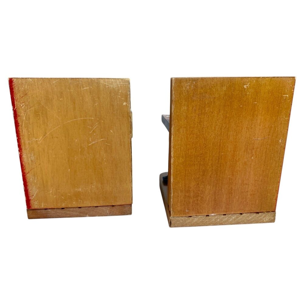 Vintage Enesco School Desk Bookends Wood & Metal “School Daze” Taiwan ROC - Picture 6 of 8